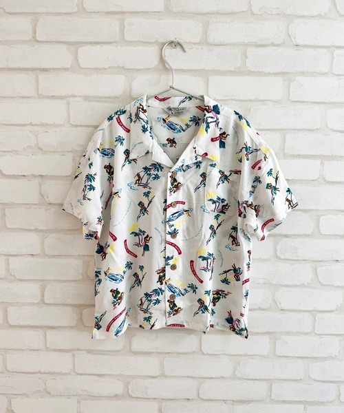 ZI-ON(ジーオン)の「オーバーサイズ 総柄アロハシャツ(シャツ/ブラウス・キッズ・ホワイト系その他/ブラック/ネイビー/ベージュ/オフホワイト/ホワイト系その他2/ホワイト系その他3/ブラック系その他2/ホワイト系その他4/ブラック系その他3/ブラック系その他・160cm/150cm/140cm/130cm/120cm/110cm)」の3枚目の写真