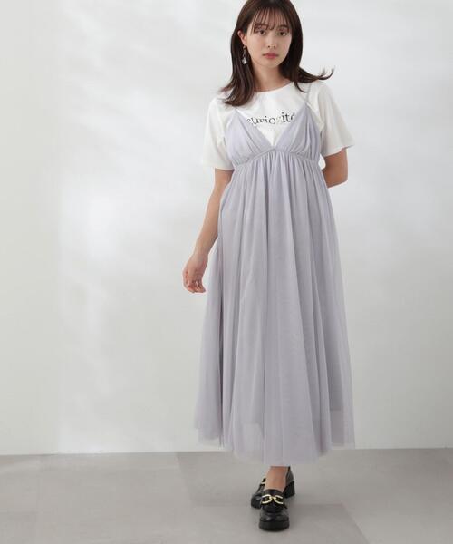 PROPORTION BODY DRESSING(プロポーションボディドレッシング)の「チュールキャミワンピース / 1214140503(ワンピース・レディース・ピンク/グレー・SMALL/MEDIUM)」の4枚目の写真