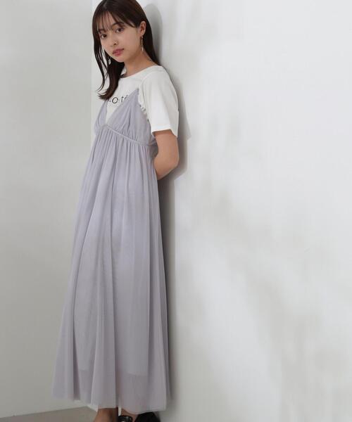 PROPORTION BODY DRESSING(プロポーションボディドレッシング)の「チュールキャミワンピース / 1214140503(ワンピース・レディース・ピンク/グレー・SMALL/MEDIUM)」の5枚目の写真