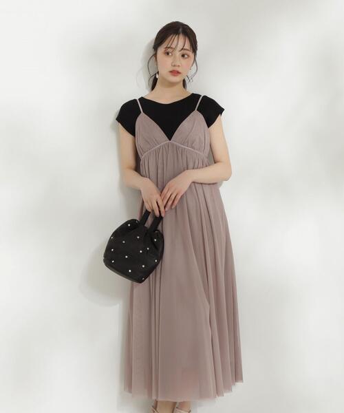 PROPORTION BODY DRESSING(プロポーションボディドレッシング)の「チュールキャミワンピース / 1214140503(ワンピース・レディース・ピンク/グレー・SMALL/MEDIUM)」の12枚目の写真