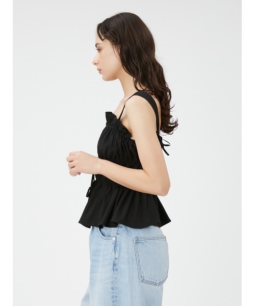 FRAY I.D(フレイアイディー)の「シャーリングフリルペプラムブラウス(シャツ/ブラウス・レディース・ブラック/オフホワイト/インディゴブルー・FREE)」の12枚目の写真