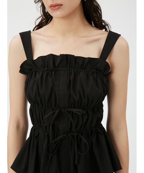 FRAY I.D(フレイアイディー)の「シャーリングフリルペプラムブラウス(シャツ/ブラウス・レディース・ブラック/オフホワイト/インディゴブルー・FREE)」の13枚目の写真