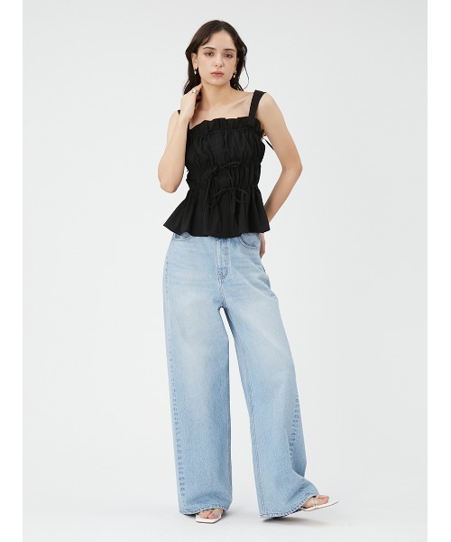 FRAY I.D(フレイアイディー)の「シャーリングフリルペプラムブラウス(シャツ/ブラウス・レディース・ブラック/オフホワイト/インディゴブルー・FREE)」の19枚目の写真