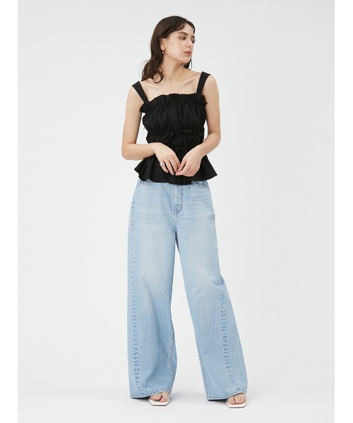 FRAY I.D(フレイアイディー)の「シャーリングフリルペプラムブラウス(シャツ/ブラウス・レディース・ブラック/オフホワイト/インディゴブルー・FREE)」の20枚目の写真