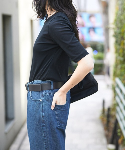 RIVE DROITE（リヴドロワ）の「MONN.:.(モン)/ゴブソデクルーTee（Tシャツ/カットソー・レディース・ブラック/オフホワイト/ブラウン・FREE）」の16枚目の写真