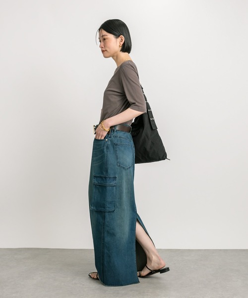 RIVE DROITE（リヴドロワ）の「MONN.:.(モン)/ゴブソデクルーTee（Tシャツ/カットソー・レディース・ブラック/オフホワイト/ブラウン・FREE）」の20枚目の写真