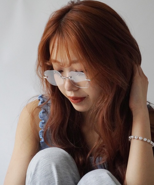 Jelly moo（ジェリームー）の「【 Jelly moo / ジェリームー 】 クリアレンズ リムレス スクエア メガネ #（メガネ・レディース・シルバー・FREE）」の13枚目の写真