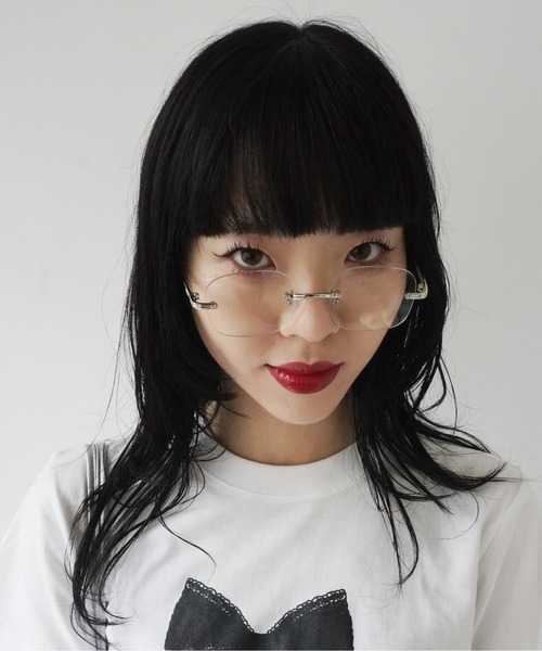 Jelly moo（ジェリームー）の「【 Jelly moo / ジェリームー 】 クリアレンズ リムレス スクエア メガネ #（メガネ・レディース・シルバー・FREE）」の12枚目の写真