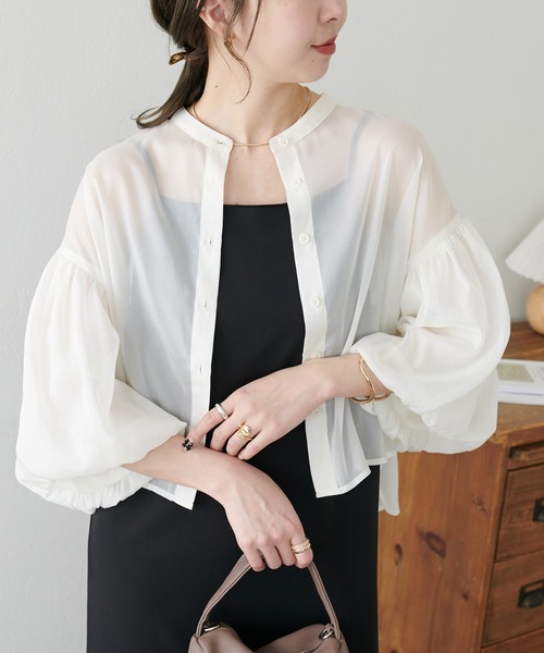 DISCOAT（ディスコート）の「《新色追加！》ラメシアー袖バルーンブラウス（シャツ/ブラウス・レディース・アイボリー/ブラック/レモンイエロー/ブラウン・FREE）」の16枚目の写真