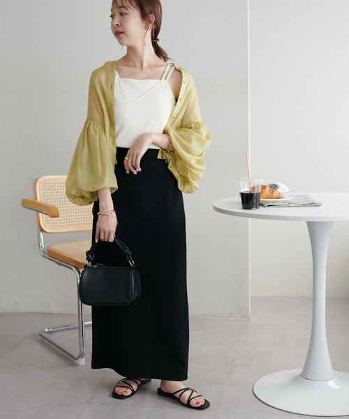 DISCOAT（ディスコート）の「《新色追加！》ラメシアー袖バルーンブラウス（シャツ/ブラウス・レディース・アイボリー/ブラック/レモンイエロー/ブラウン・FREE）」の5枚目の写真