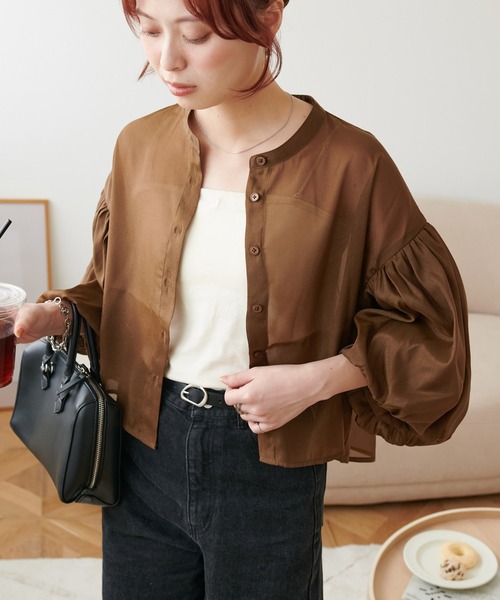 DISCOAT（ディスコート）の「《新色追加！》ラメシアー袖バルーンブラウス（シャツ/ブラウス・レディース・アイボリー/ブラック/レモンイエロー/ブラウン・FREE）」の12枚目の写真