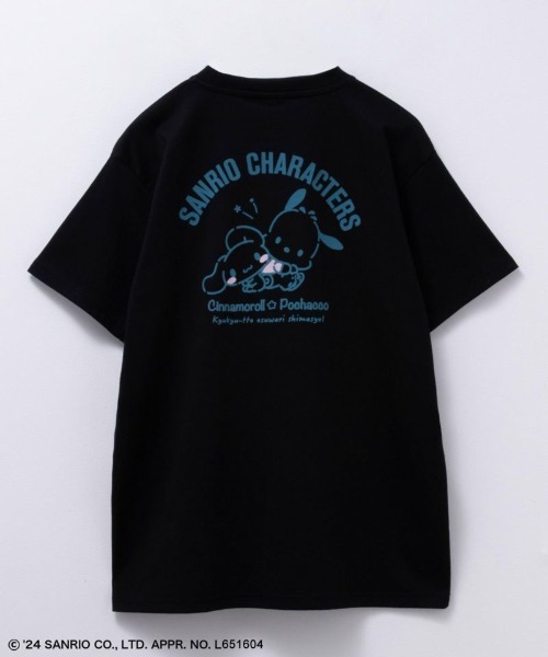 sanrio（サンリオ）の「Sanrio characters バックプリントＴシャツ（Tシャツ/カットソー・レディース・ブラック系その他/ブラック/オートミール/ベージュ・フリー）」の3枚目の写真