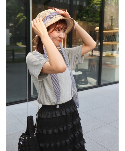jumelle（ジュメロ）の「check tape straw hat（ハット・レディース・ベージュ・FREE）」の19枚目の写真