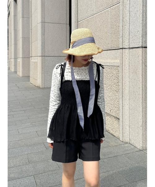 jumelle（ジュメロ）の「check tape straw hat（ハット・レディース・ベージュ・FREE）」の16枚目の写真