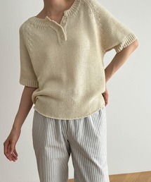 CANAL JEAN | El mar(エルマール) ラグランヘンリー半袖サマーニット(ニット/セーター)