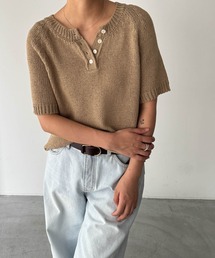 CANAL JEAN | El mar(エルマール) ラグランヘンリー半袖サマーニット(ニット/セーター)