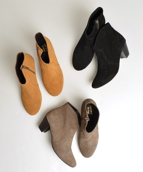 SHIPS for women(シップスフォーウィメン)の「nacer de pie:スエードヒールブーツ◇(ブーツ・レディース・ブラック/グレイッシュベージュ/キャメル・36/37/38/35)」の12枚目の写真