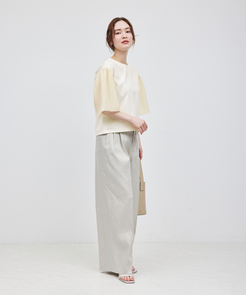 ROPE'(ロペ)の「オーガンジー袖カットソー(Tシャツ/カットソー・レディース・ベージュ/ブラック/ホワイト・FREE)」の8枚目の写真