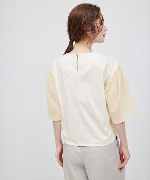 ROPE'(ロペ)の「オーガンジー袖カットソー(Tシャツ/カットソー・レディース・ベージュ/ブラック/ホワイト・FREE)」の12枚目の写真