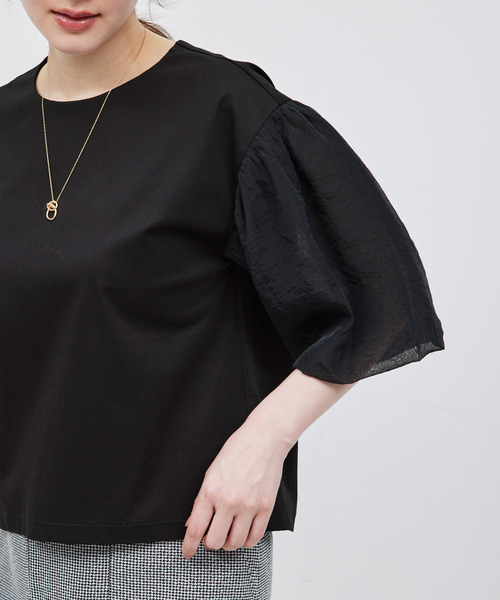 ROPE'(ロペ)の「オーガンジー袖カットソー(Tシャツ/カットソー・レディース・ベージュ/ブラック/ホワイト・FREE)」の17枚目の写真