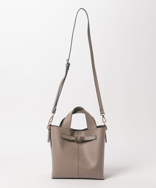 Andemiu（アンデミュウ）の「フロントカナグ2WAYBAG124556（ハンドバッグ・レディース・グレイッシュベージュ/アイボリー/ブラック/ベージュ・FREE）」の6枚目の写真