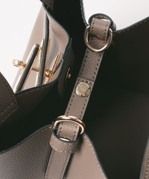 Andemiu（アンデミュウ）の「フロントカナグ2WAYBAG124556（ハンドバッグ・レディース・グレイッシュベージュ/アイボリー/ブラック/ベージュ・FREE）」の13枚目の写真