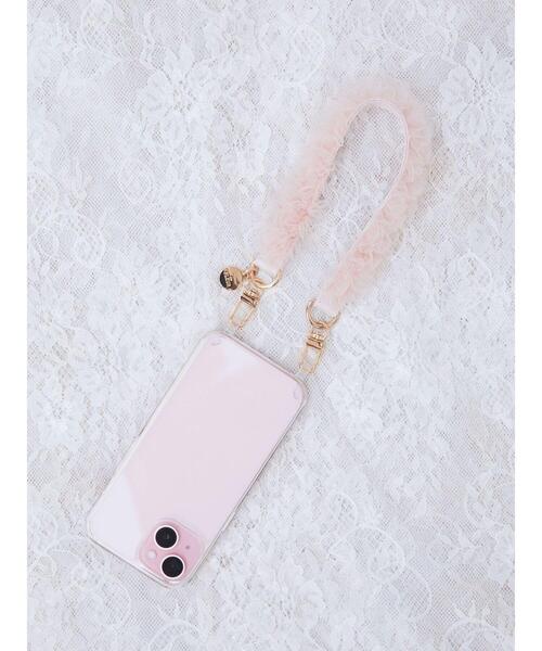 Maison de FLEUR（メゾンドフルール）の「チュールパールストラップ（スマホグッズ・レディース・アイボリー/ブラック/ピンク・FREE）」の5枚目の写真