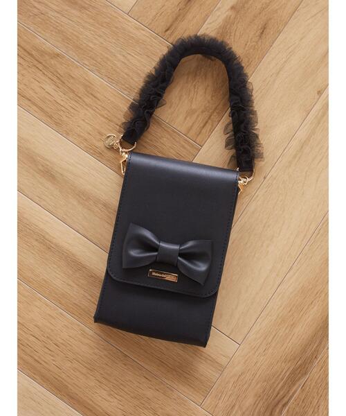 Maison de FLEUR（メゾンドフルール）の「チュールパールストラップ（スマホグッズ・レディース・アイボリー/ブラック/ピンク・FREE）」の9枚目の写真