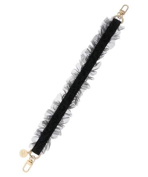 Maison de FLEUR（メゾンドフルール）の「チュールパールストラップ（スマホグッズ・レディース・アイボリー/ブラック/ピンク・FREE）」の8枚目の写真