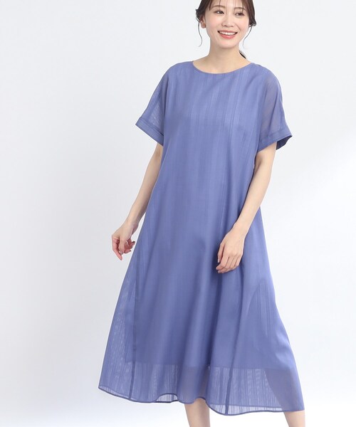 リフレクト　シアーストライプワンピース Reflect（リフレクト） ワンピース 「夏SALE／一枚で決まる／手洗い可