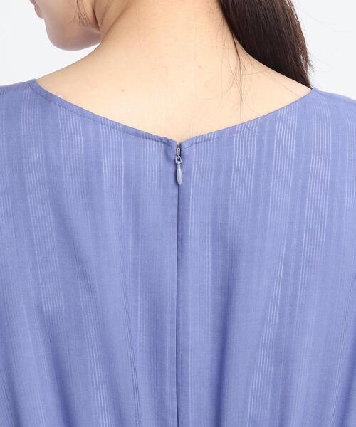 美品【希少サイズ】Reflect ストライプ ワンピース 17号　3XL 希少サイズ】Reflect ストライプ ワンピース ネイビー 17 3XL