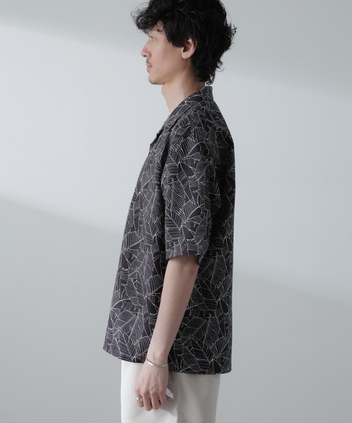 NANO universe（ナノユニバース）の「ポリサッカー総柄プリントシャツ 半袖（シャツ/ブラウス・メンズ・ホワイト/ブラック/ライトグレー・S/M/L/XL）」の14枚目の写真