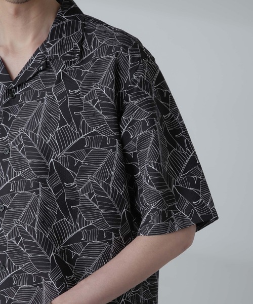 NANO universe（ナノユニバース）の「ポリサッカー総柄プリントシャツ 半袖（シャツ/ブラウス・メンズ・ホワイト/ブラック/ライトグレー・S/M/L/XL）」の17枚目の写真