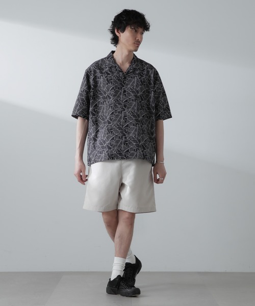 NANO universe（ナノユニバース）の「ポリサッカー総柄プリントシャツ 半袖（シャツ/ブラウス・メンズ・ホワイト/ブラック/ライトグレー・S/M/L/XL）」の5枚目の写真