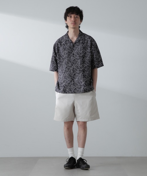 NANO universe（ナノユニバース）の「ポリサッカー総柄プリントシャツ 半袖（シャツ/ブラウス・メンズ・ホワイト/ブラック/ライトグレー・S/M/L/XL）」の7枚目の写真