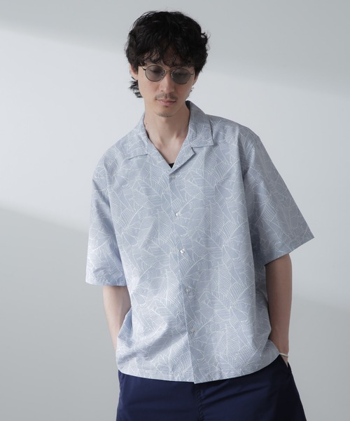 NANO universe（ナノユニバース）の「ポリサッカー総柄プリントシャツ 半袖（シャツ/ブラウス・メンズ・ホワイト/ブラック/ライトグレー・S/M/L/XL）」の19枚目の写真