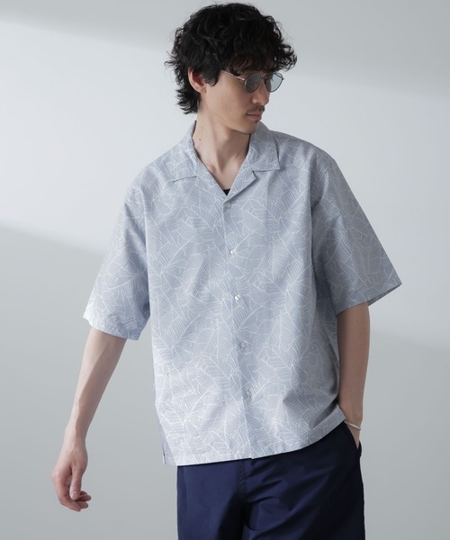 NANO universe（ナノユニバース）の「ポリサッカー総柄プリントシャツ 半袖（シャツ/ブラウス・メンズ・ホワイト/ブラック/ライトグレー・S/M/L/XL）」の20枚目の写真