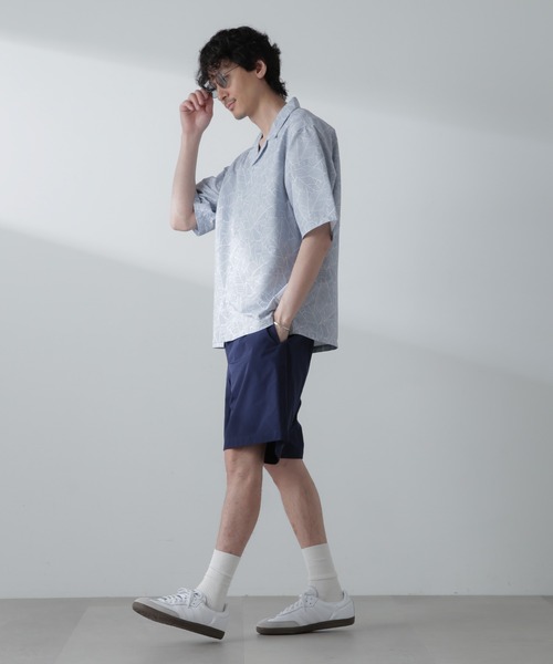 NANO universe（ナノユニバース）の「ポリサッカー総柄プリントシャツ 半袖（シャツ/ブラウス・メンズ・ホワイト/ブラック/ライトグレー・S/M/L/XL）」の13枚目の写真