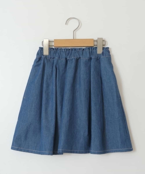 a.v.v（アーヴェヴェ）の「[160]タック＆ギャザーフレアスカート（スカート・キッズ・ブルー/ブラック/ベージュ・160）」の16枚目の写真
