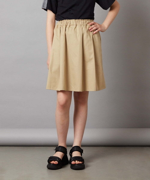 a.v.v（アーヴェヴェ）の「[160]タック＆ギャザーフレアスカート（スカート・キッズ・ブルー/ブラック/ベージュ・160）」の15枚目の写真