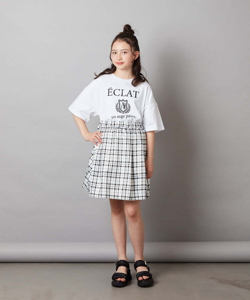 a.v.v（アーヴェヴェ）の「[160]タック＆ギャザーフレアスカート（スカート・キッズ・ブルー/ブラック/ベージュ・160）」の21枚目の写真