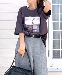 Q | ドライタッチコットンフォトT(Tシャツ/カットソー)