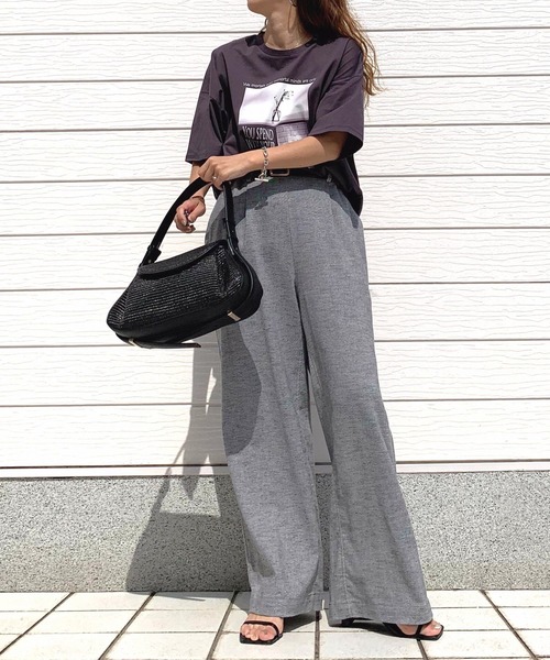 Q（キュー）の「ドライタッチコットンフォトT（Tシャツ/カットソー・レディース・ブルー/チャコールグレー・MEDIUM）」の14枚目の写真