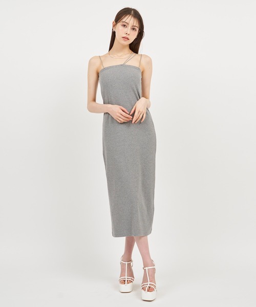 ROYAL PARTY（ロイヤルパーティー）の「【ZOZO限定】パット付ダブルストラップキャミワンピース（ワンピース・レディース・レッド/ブラック/マルチ/グレー・FREE）」の18枚目の写真