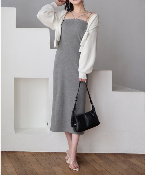 ROYAL PARTY（ロイヤルパーティー）の「【ZOZO限定】パット付ダブルストラップキャミワンピース（ワンピース・レディース・レッド/ブラック/マルチ/グレー・FREE）」の8枚目の写真