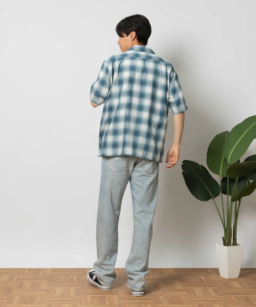 BACK NUMBER（バックナンバー）の「【BACK NUMBER】開襟オンブレ半袖シャツ（シャツ/ブラウス・メンズ・イエロー/ブラック/サックスブルー・M/L/XL）」の9枚目の写真