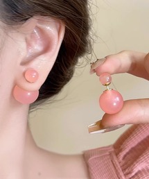 クリア キャンディボールピアス