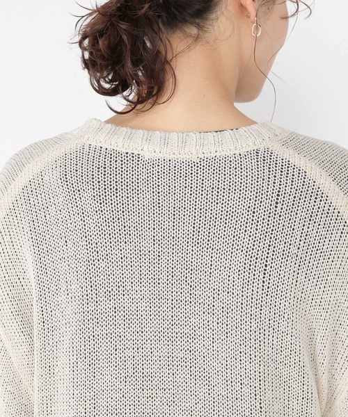 studio CLIP(スタディオクリップ)の「3ゲージブライトリリヤーンVネックカーディガン(カーディガン/ボレロ・レディース・ナチュラル/ラベンダー/イエロー・FREE)」の16枚目の写真