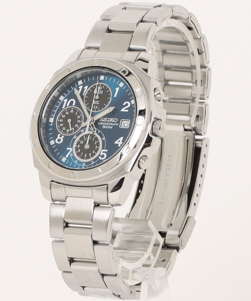 SEIKO(セイコー)の「SEIKO セイコー/ 5気圧防水 日本製クォーツ クロノグラフ メタルベルト ラウンドフェイス アナログ腕時計 //// SNDシリーズ(アナログ腕時計・メンズ・ブラック×シルバー/シルバー×ブラック/シルバー×ブルー/ダークグリーン/シルバー/レッド/イエロー・FREE)」の18枚目の写真