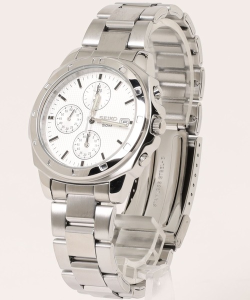 SEIKO（セイコー）の「SEIKO セイコー/ 5気圧防水 日本製クォーツ クロノグラフ メタルベルト ラウンドフェイス アナログ腕時計 //// SNDシリーズ（アナログ腕時計・メンズ・ブラック×シルバー/シルバー×ブラック/シルバー×ブルー/ダークグリーン/シルバー/レッド/イエロー・FREE）」の17枚目の写真